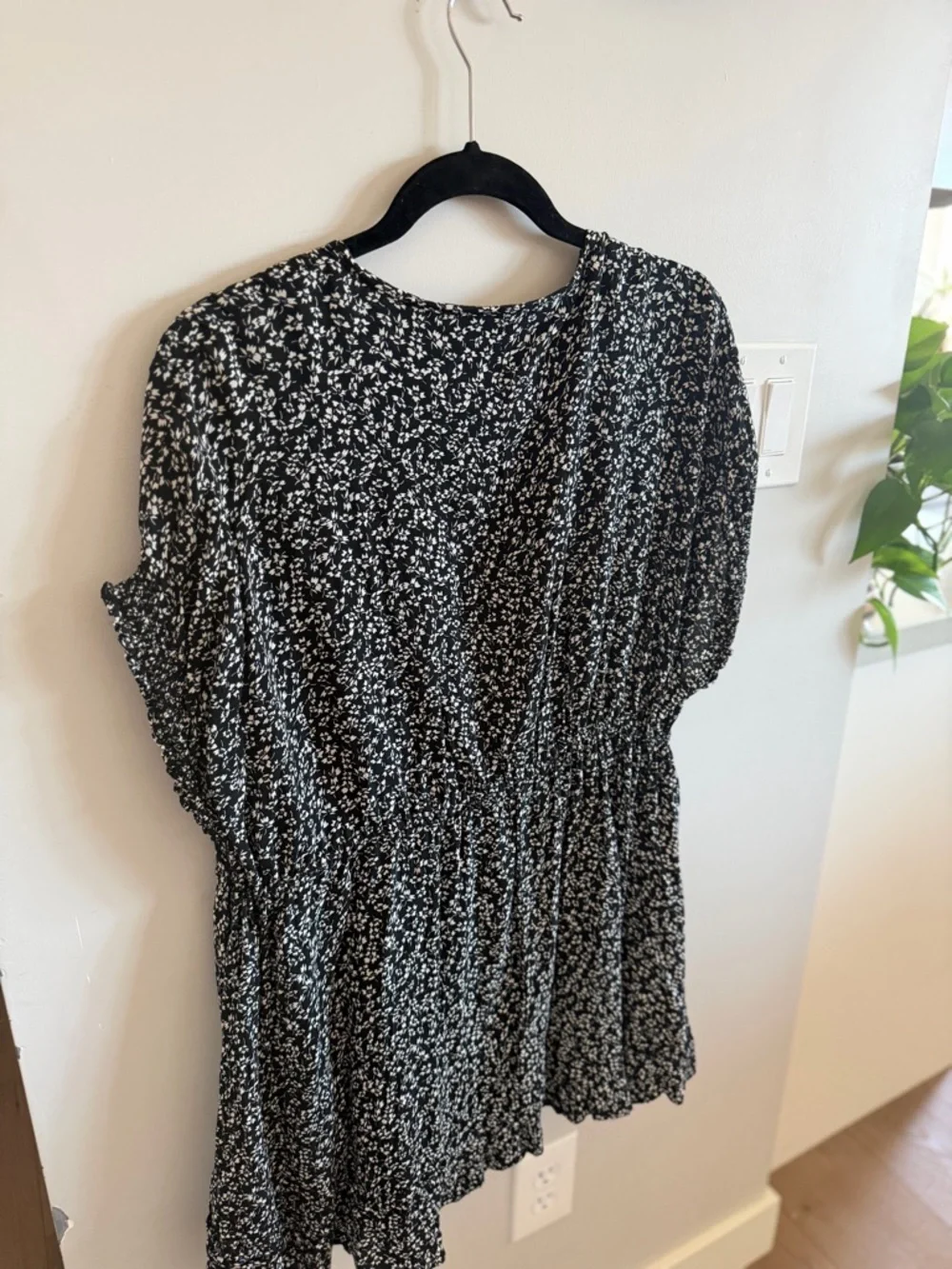 Free People Black and White Floral Tunic/cover-up/mini dress - Picture 12 of 15